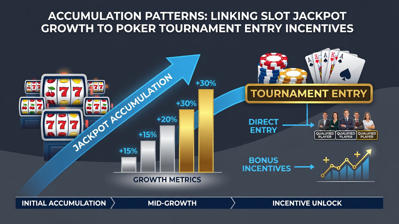 Poker tournament registration desk with incentive signage and player activity