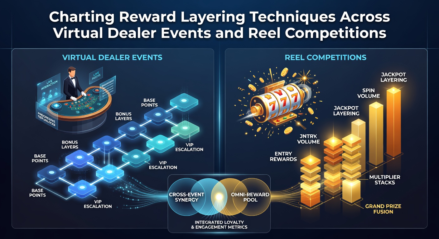 Infographic illustrating reward layering across virtual dealer sessions and slot reel competitions with layered bonus structures