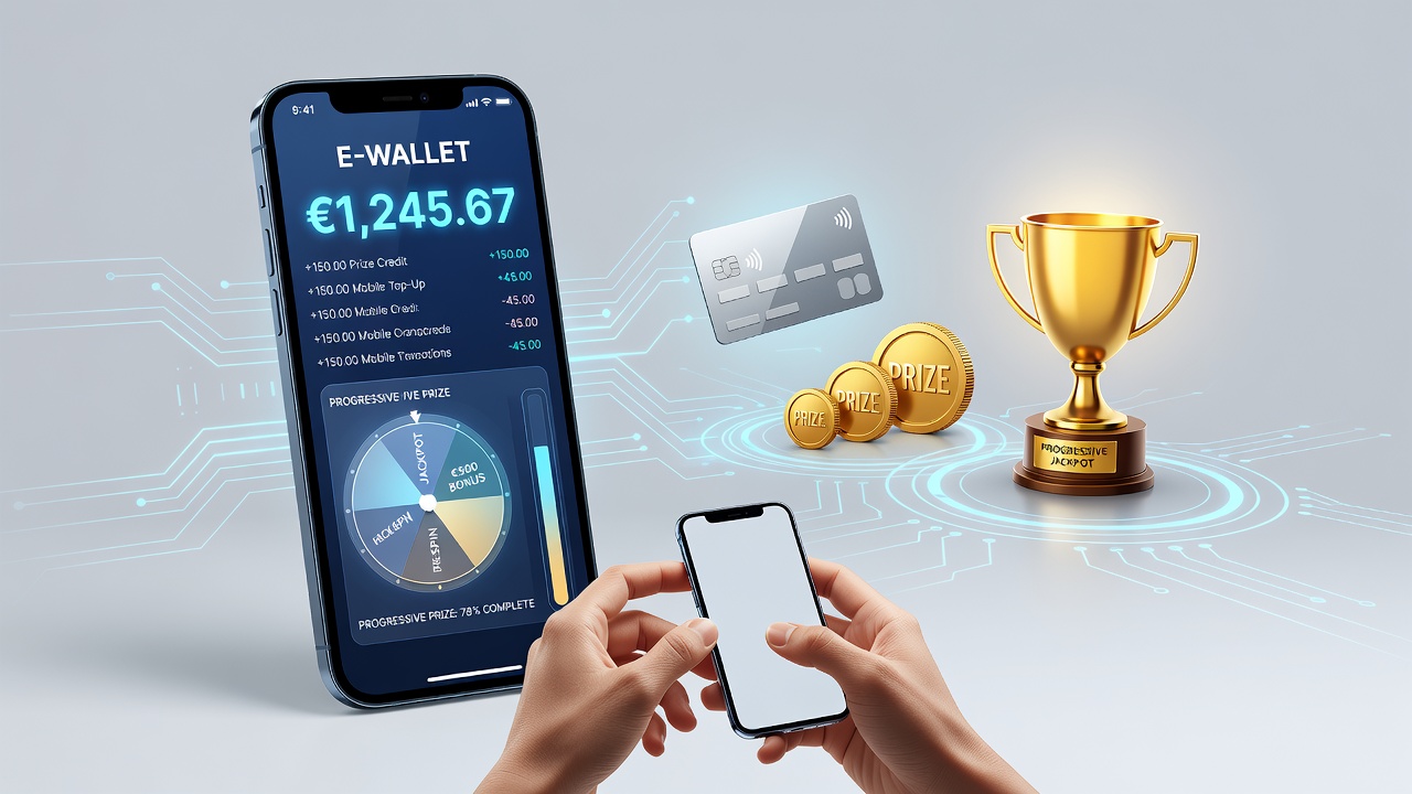 Electronic wallet integration with progressive prize systems in mobile gaming platforms