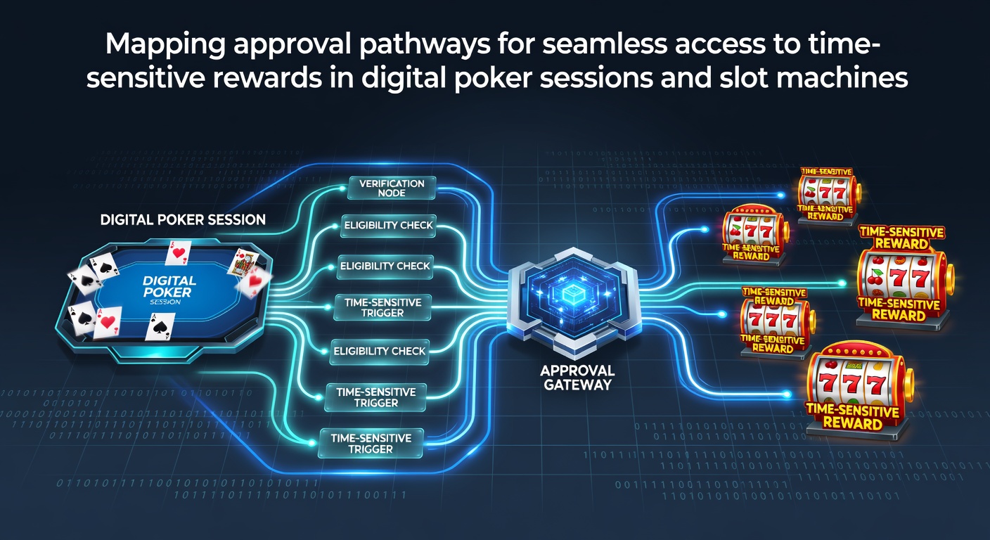 Digital interface showing approval pathways for poker and slot rewards