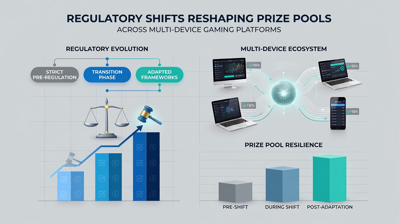 Regulatory changes impacting gaming prize pools on various devices