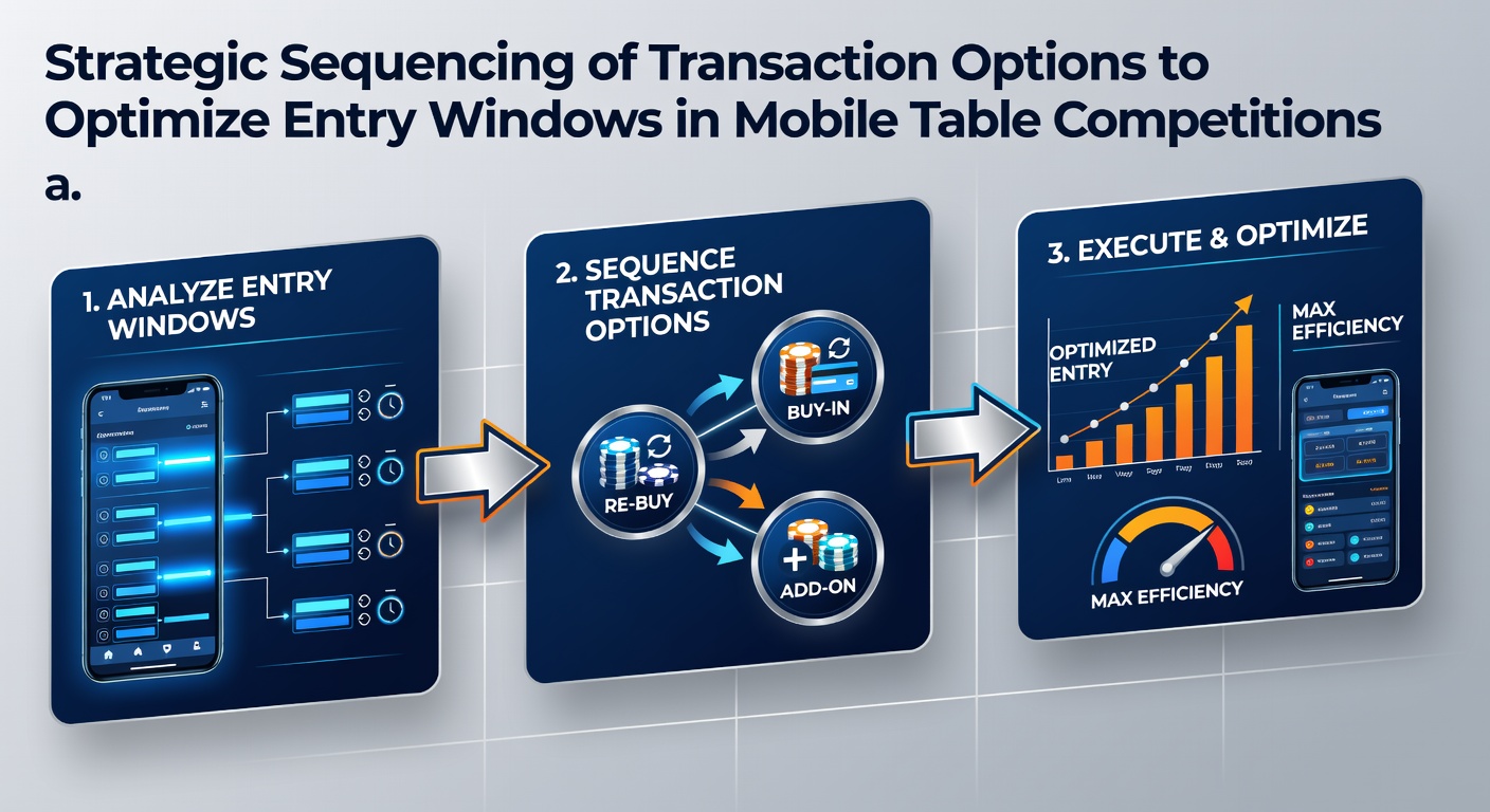 Timeline graphic illustrating sequenced deposits for mobile slot and table tournament entries