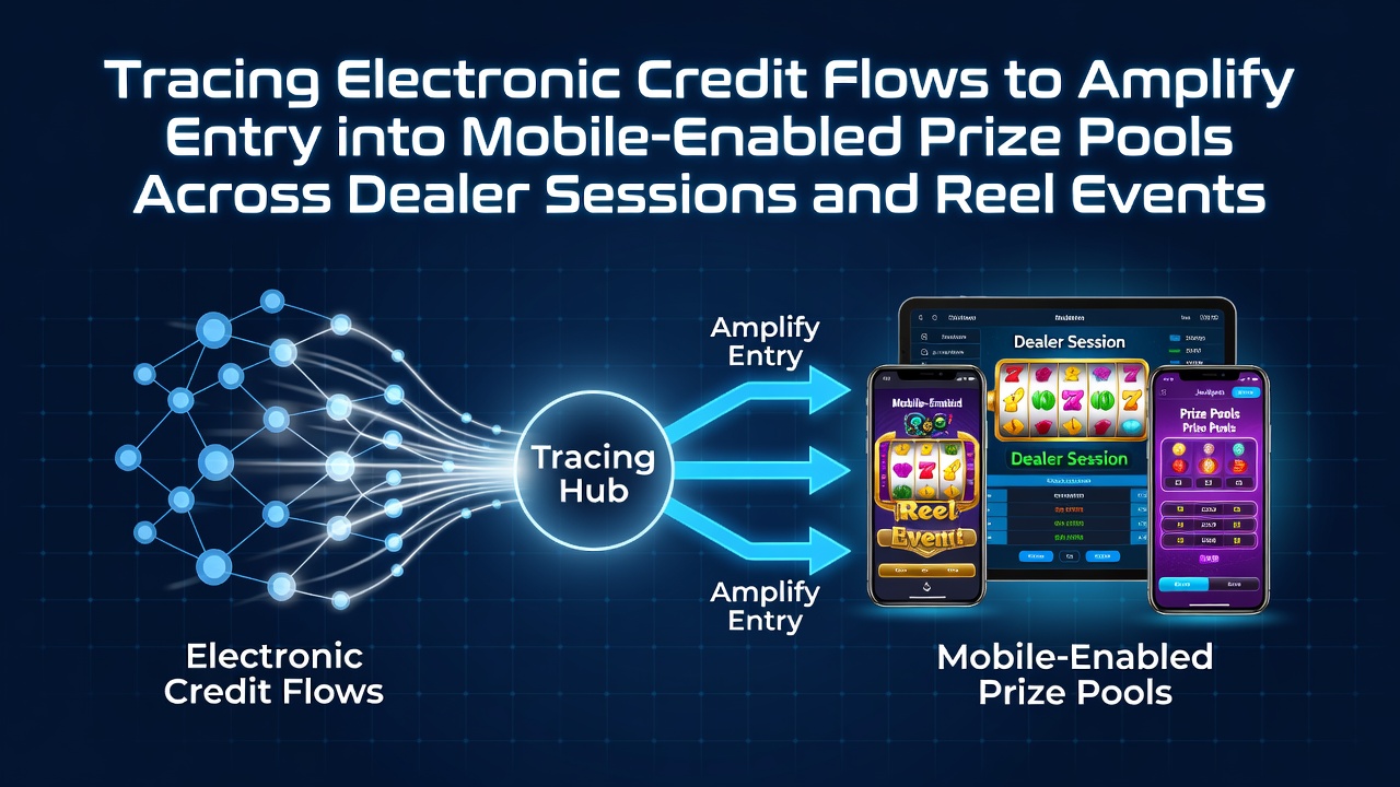 Electronic credit flow mapping in mobile casino prize pools during dealer and reel sessions