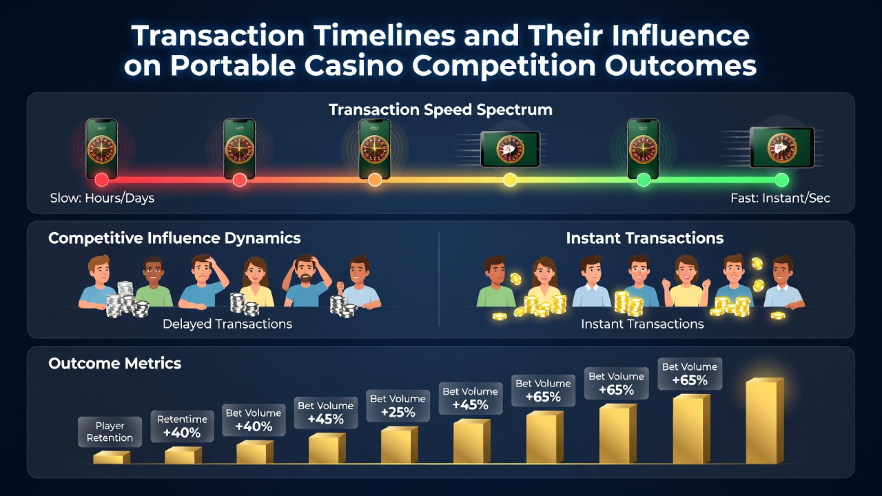 Mobile device displaying casino app with transaction timeline indicators for deposits and entries